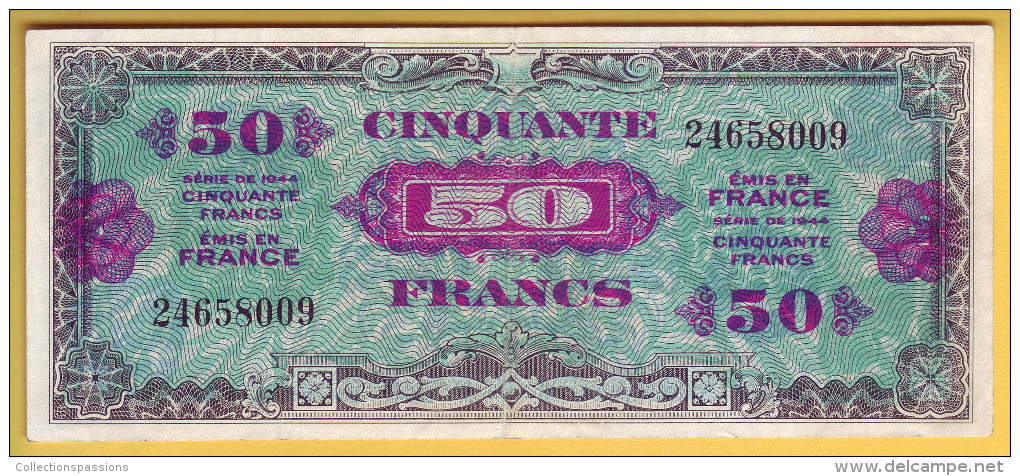 BILLET FRANCAIS - BILLET DU TRESOR - 50 Francs (verso Drapeau) - - 1944 Flagge/Frankreich