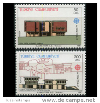 TURKEY 1987 - Scott# 2379-80 Europa-Architecture Set Of 2 MNH (XS286) - Nuovi