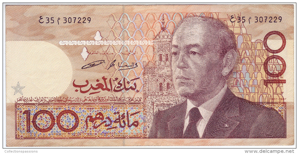 BILLET DU MAROC - 100 Dirhams 1991 - - Maroc