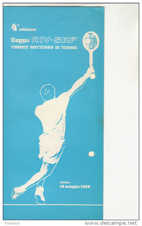 B1211 - Brochure TORNEO NOTTURNO DI TENNIS COPPA RIV-SKF - TORINO 1969 - Autres & Non Classés