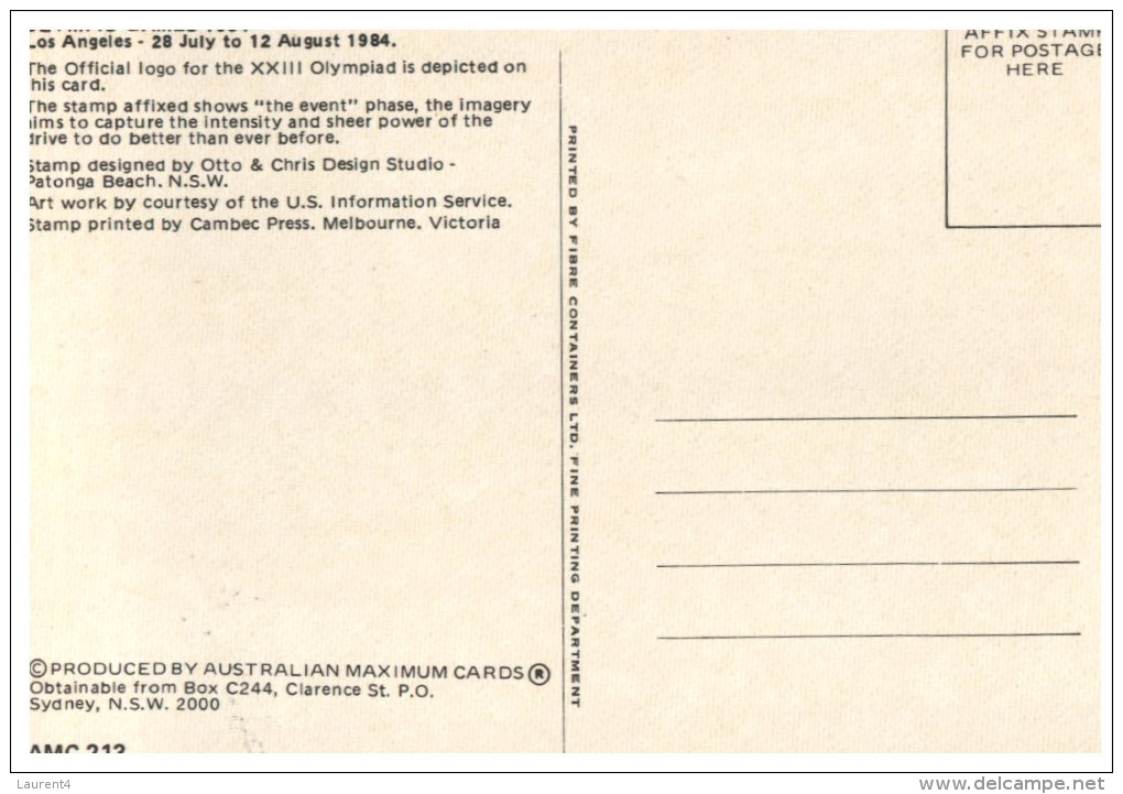 (999) Australia - Maxi-card - Maximum Card -  Australia Maximum Cards - Los Angeles 1984 Olympic Games (2 Cards) - Juegos Olímpicos