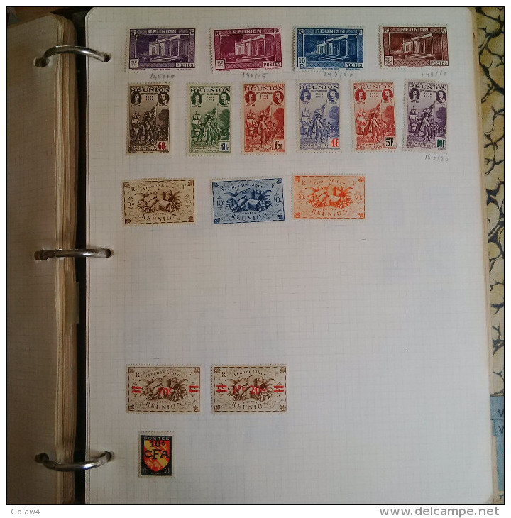 12396# ILE DE LA REUNION LOT DE TIMBRES ** * & Oblitéré Dont Surcharge CFA Cote : +70 Euros - Unused Stamps