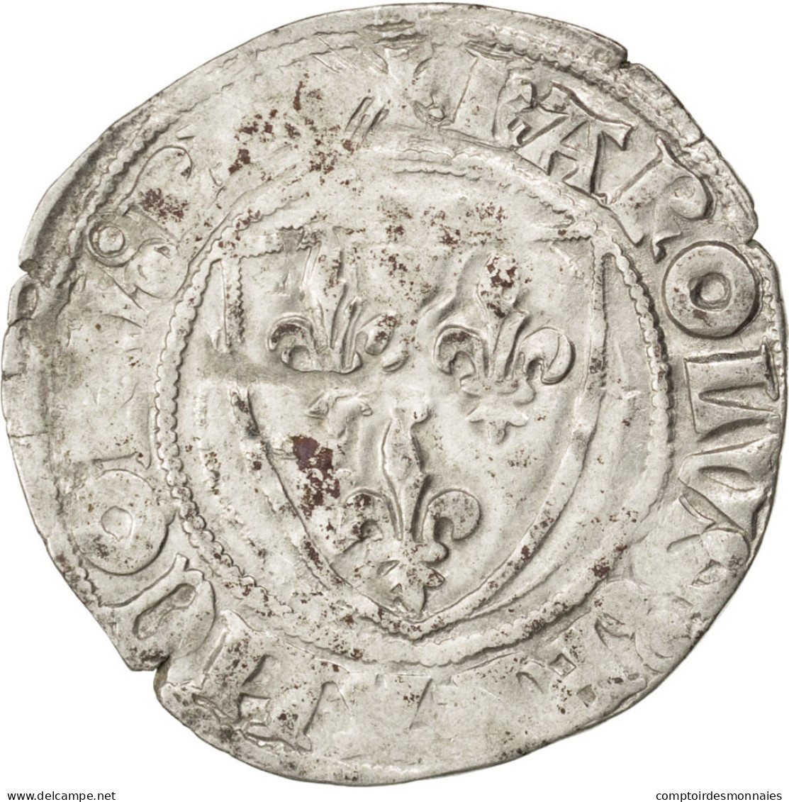 Monnaie, France, Blanc, Dijon, TTB, Billon, Duplessy:377A - 1380-1422 Charles VI Le Fol