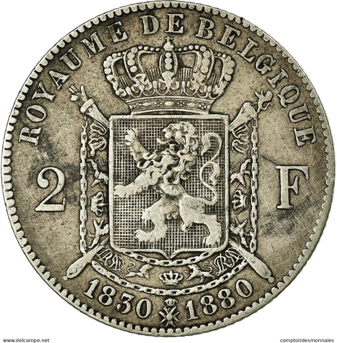 Monnaie, Belgique, Leopold II, 2 Francs, 2 Frank, 1880, TTB, Argent, KM:39 - 2 Frank