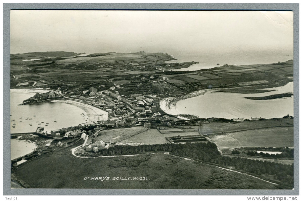 General View Of St Mary´s, Scilly Isles, UK United Kingdom - James Gibson C1945-50 - Real Photo Postcard - Scilly Isles