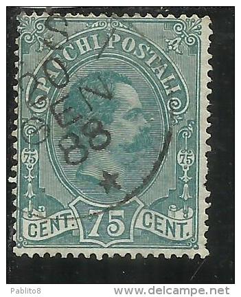 ITALIA REGNO ITALY KINGDOM 1884 - 1886 PACCHI POSTALI CENT. 75 TIMBRATO USED - Colis-postaux