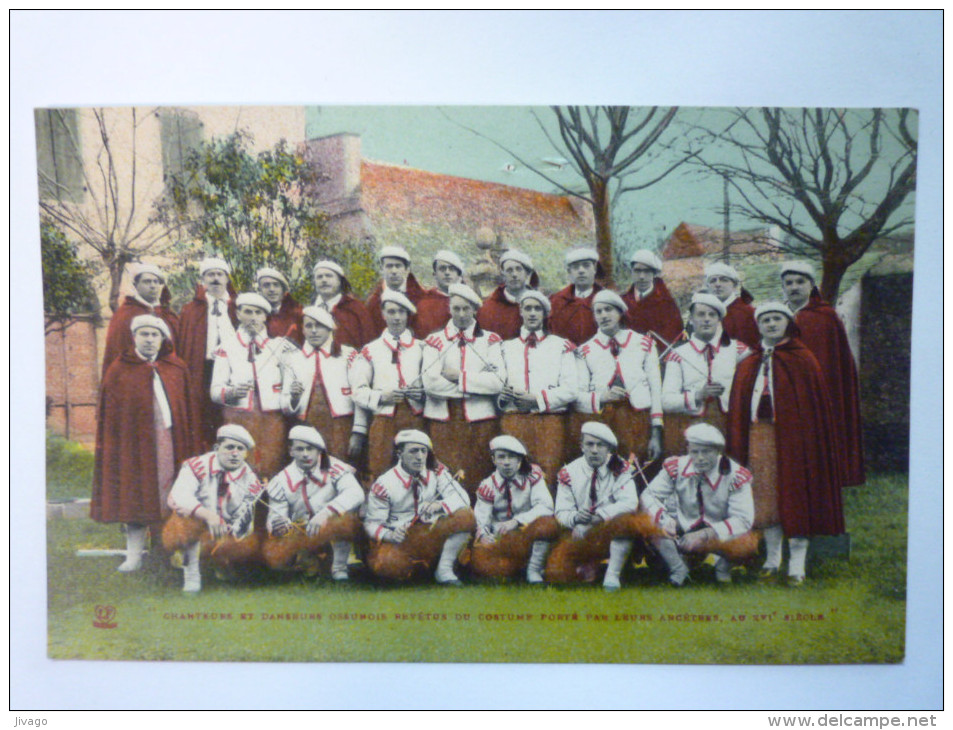 OSSUN  (Hautes-Pyrénées)  :  CHANTEURS  Et  DANSEURS  OSSUNOIS  -  Carte Couleur  RARE X - Ossun