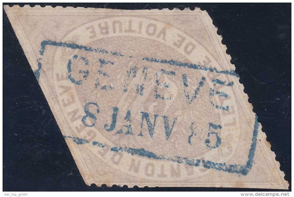 Heimat GE GENEVE 1885-01-08 Blau Im Kasten Auf Fiscalmarke - Fiscaux