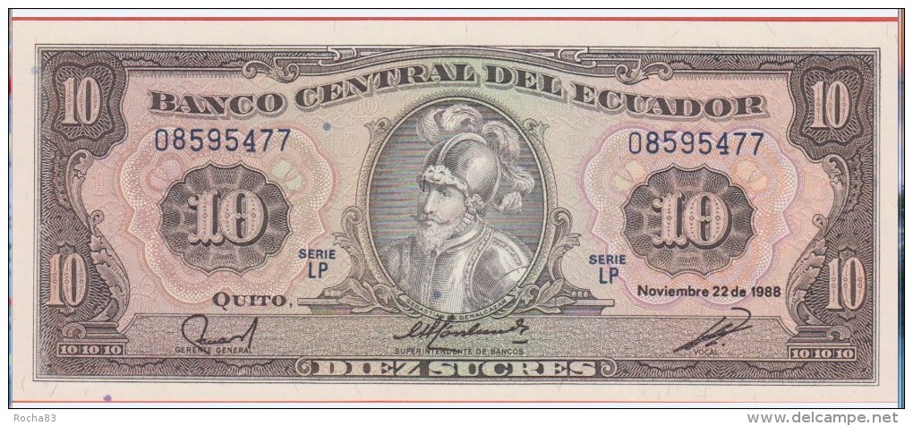 EQUATEUR  - 10 Sucres Du 22 11 1988 - Pick 121 - UNC - Ecuador