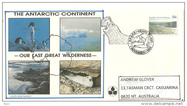 The Antarctic Continent - Our Last Great Wilderness-, Belle Enveloppe Postée à La Base Davis (Antarctique Australien) - Préservation Des Régions Polaires & Glaciers