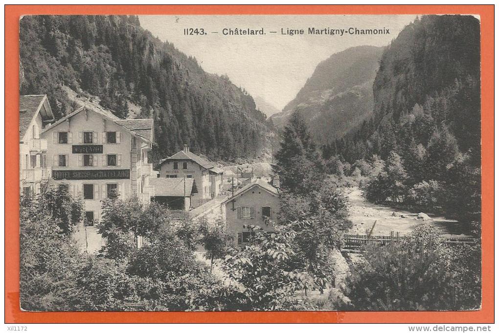 CGG2-12 Châtelard Trient, Hotel, Rivière Le Trient. Cachet Salvan 1912 Pour Boulogne Sur Seine - Salvan