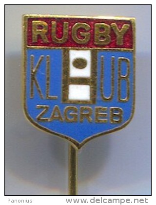 Rugby, Club ZAGREB, Croatia, Enamel Pin, Badge - Rugby