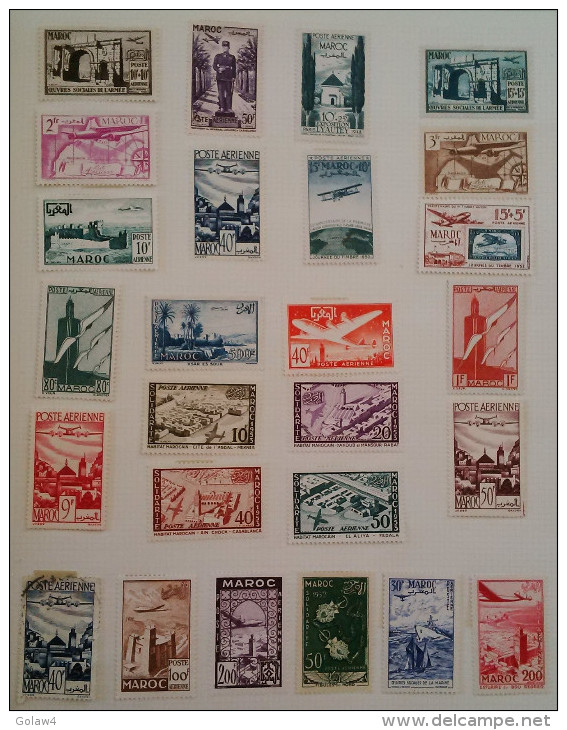 12457# MAROC LOT POSTE AERIENNE ** - * & Oblitéré Cote 92 Euros Dont 2 TP APRES INDEPENDANCE - Airmail