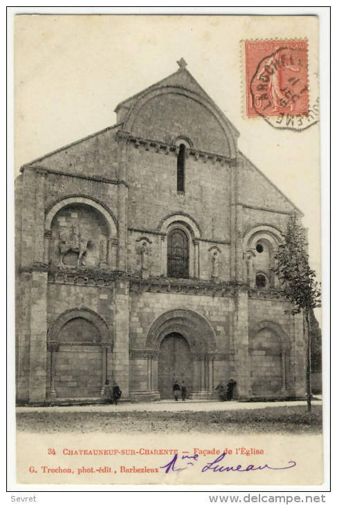 CHATEAUNEUF SUR CHARENTE. - Façade De L'Eglise. Cliché RARE - Chateauneuf Sur Charente