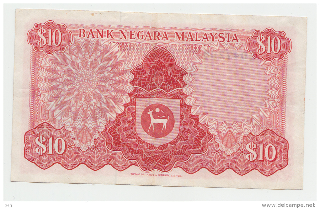 Malaysia 10 Ringgit 1967 - 1972 VF++ RARE P 3b  3 B - Maleisië