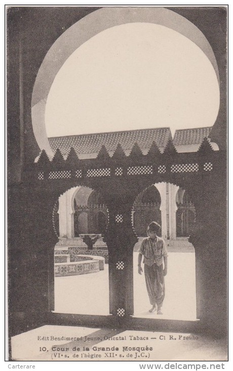 AFRIQUE,ALGERIE FRANCAISE,AFRICA,tlemcen En 1926,carte Ancienne,cour De La Mosquée Sainte - Tlemcen