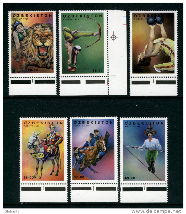 UZBEKISTAN - 1999 CIRCUS PERFORMERS SET (6V) FINE MNH ** - Uzbekistan