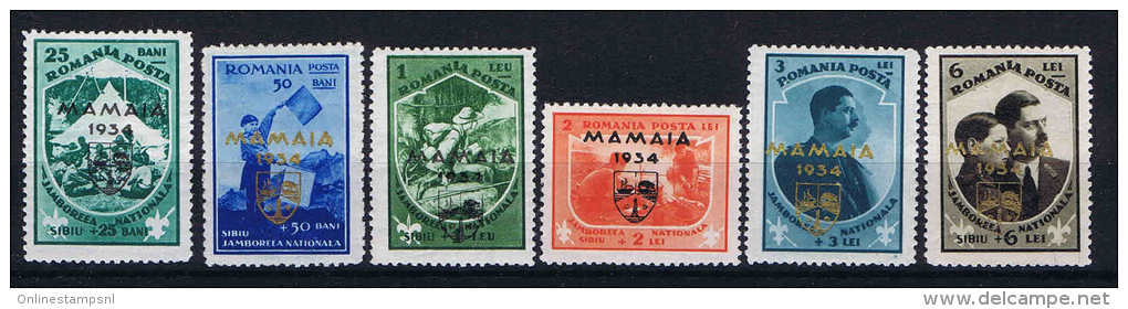 Romenia, 1934 Mi 468 - 473, Yv 476A - 476F MH/* - Ongebruikt