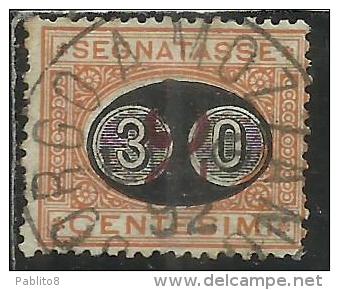 ITALIA REGNO ITALY KINGDOM 1890 1891 SEGNATASSE TAXES DUE TASSE MASCHERINE CENT. 30 SU 2 USATO USED - Taxe