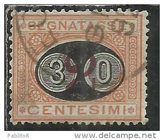 ITALIA REGNO ITALY KINGDOM 1890 1891 SEGNATASSE TAXES DUE TASSE MASCHERINE CENT. 30 SU 2 USATO USED - Postage Due