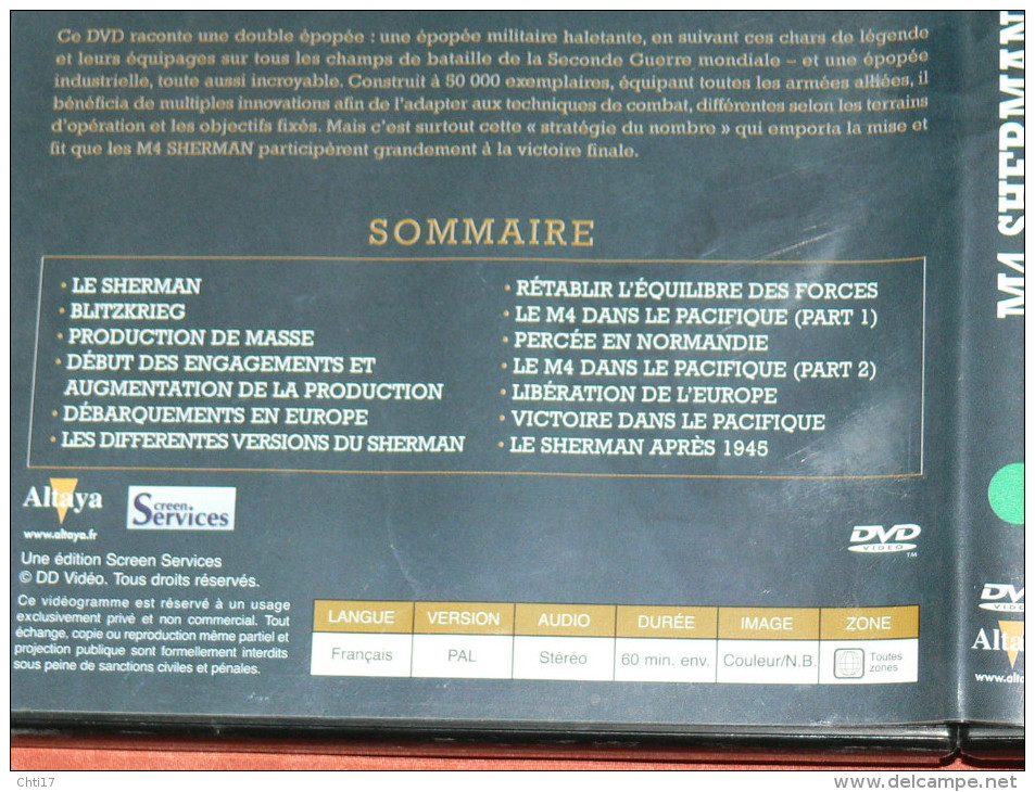 CHARS DE COMBAT EN DVD " M4 SHERMAN  " N°2   GUERRE MONDIALE  WW2 1939/45 - Documentary