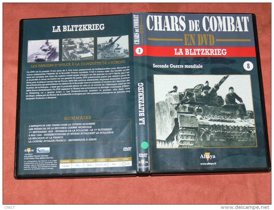 CHARS DE COMBAT EN DVD  " LA BLITZKRIEG "  PANZERDIVISION   N° 8  GUERRE MONDIALE  WW2 1939/45 - Documentary
