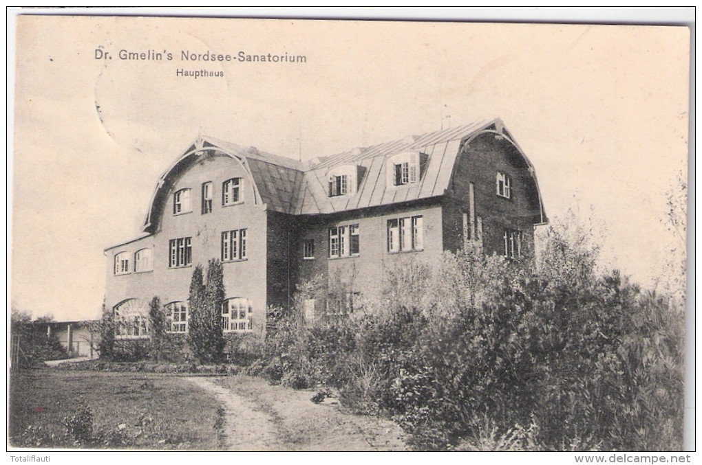 Nordseebad Wyk Auf Föhr Dr. Gmelins Nordsee Sanatorium Haupthaus 7.9.1911 Gelaufen - Föhr