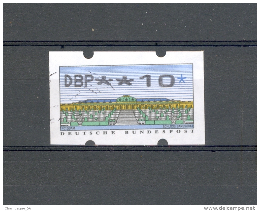 1996   N° 2  DBP ** 10 *   DISTRIBUTEURS PHOSPHORESCENT  OBLITÉRÉ YVERT TELLIER 2.00 € - Rollenmarken