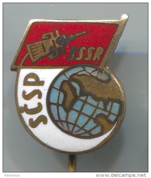 Space, Cosmos, Spaceship, Space Programe - SCSP, Soviet Union, Enamel, Vintage Pin, Badge - Spazio