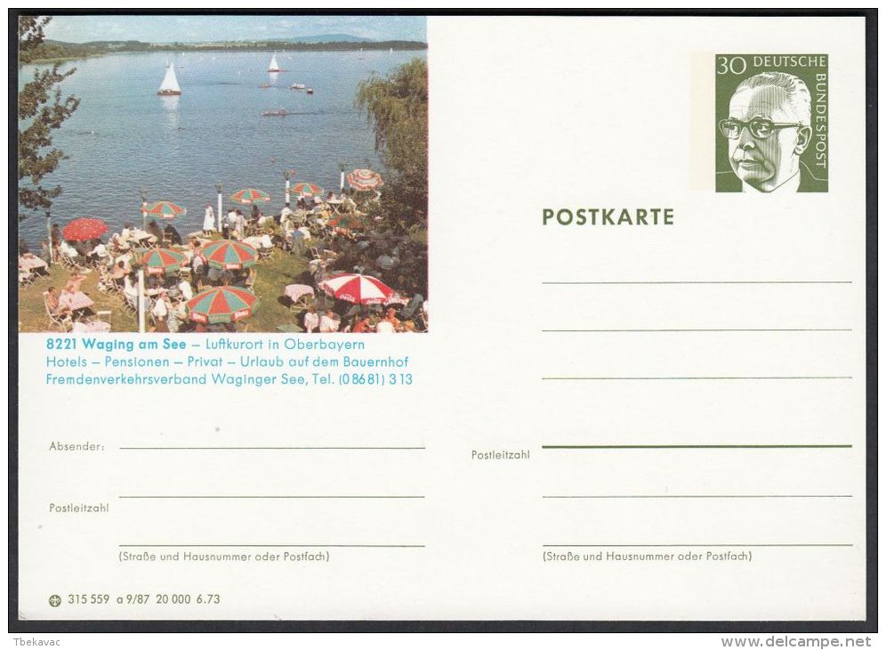 Germany 1973, Illustrated Postal Stationery "Waging Am See", Ref.bbzg - Bildpostkarten - Ungebraucht