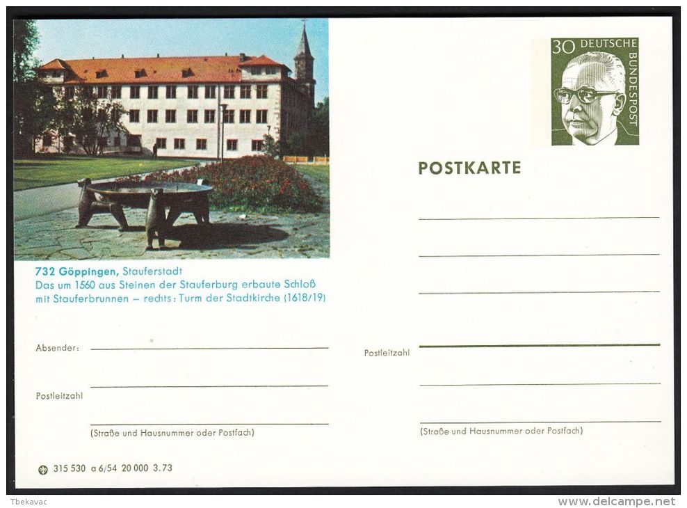 Germany 1973, Illustrated Postal Stationery "Goppingen", Ref.bbzg - Bildpostkarten - Ungebraucht