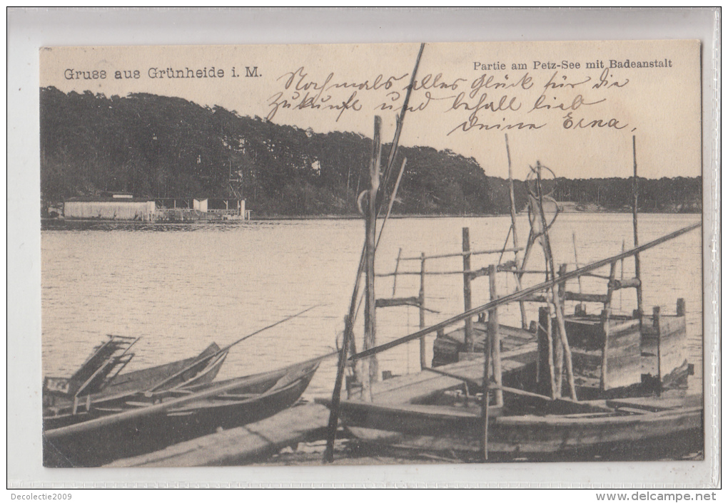 B82301 Grunheide I M Partie Am Petz See Mit Bad Germany Front Back Image - Gruenheide