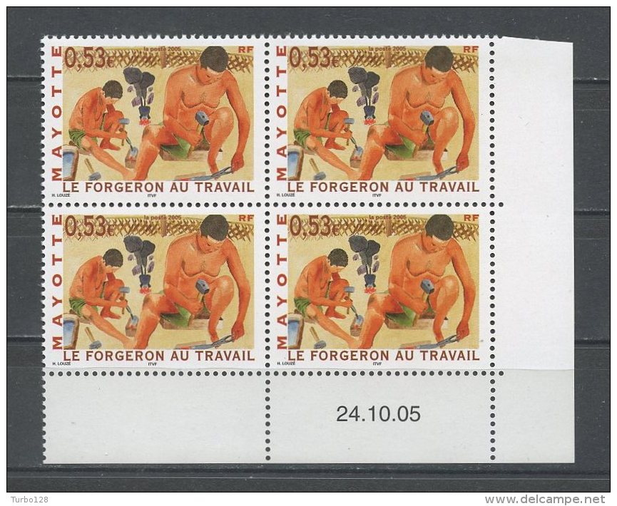 MAYOTTE 2005 N° 182 ** Bloc De 4 Coin Daté Neuf = MNH Superbe Métier  Forgeron - Unused Stamps
