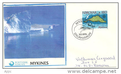 Belle Lettre De Lîle Mykines (Archiple Des îles Féroé), Lettre Adressée Au Danemark. - Inseln