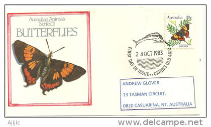 Papillon  Chlorinda Hairstreak, Sur Lettre D´Australie - Bolli E Annullamenti