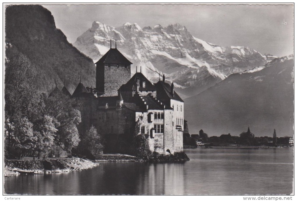 SUISSE,SCHWEIZ,SVIZZERA,S WITZERLAND,HELVETIA,SWISS ,VAUD,VEYTAUX,CHATEAU   CHILLON CONSTRUIT SUR UN ROCHER,lac Léman - Roche