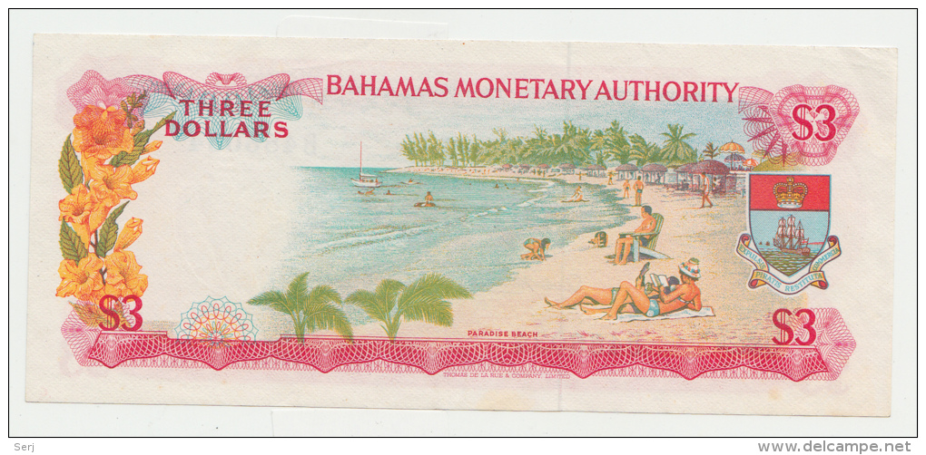 Bahamas 3 Dollars 1968 XF++  Crisp Banknote P 28 - Bahamas