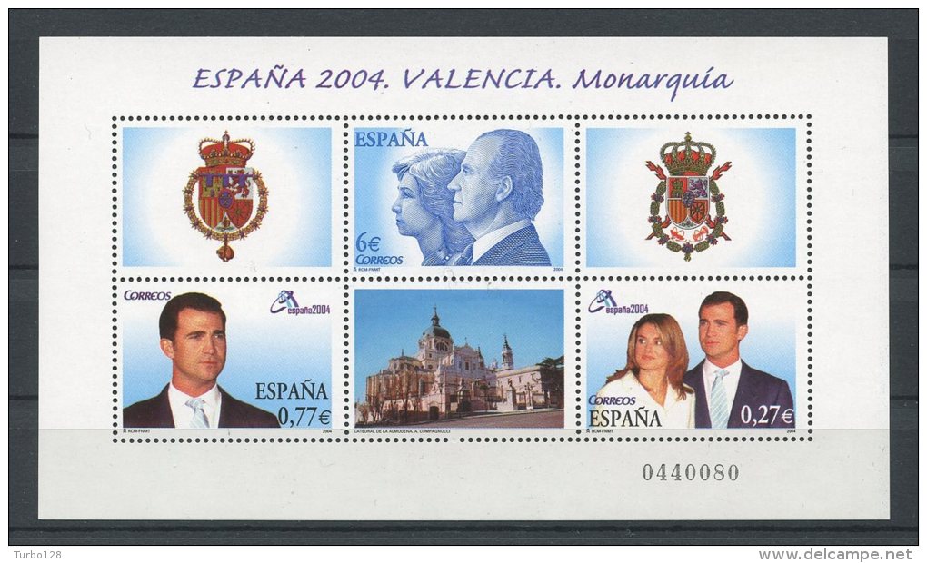 ESPAGNE 2004 Bloc N° 137 ** Neuf = MNH Superbe Cote 25 &euro; Espana Exposition Valence  Monarchie  Armoiries Coat Of Ar - Blocchi & Foglietti