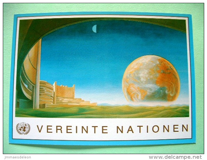 United Nations Vienna 1990 Unused Pre Paid Postcard - Earth Globe - Cartas & Documentos