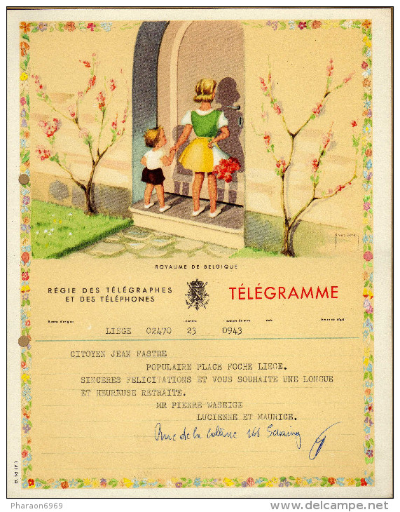 Télégramme Enfants Fleurs - Télégrammes