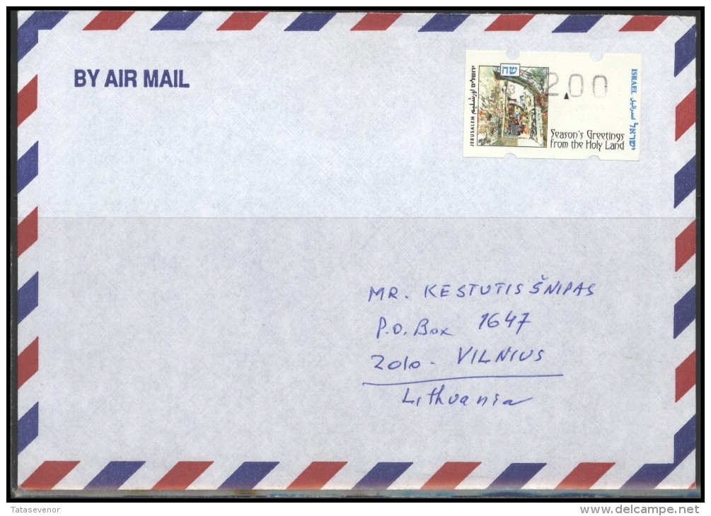 ISRAEL Postal History Cover Brief IL 019 ATM Automatic Stamps Air Mail - Briefe U. Dokumente