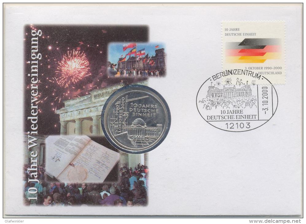 2000 Numisbrief 10 Jahre Deutsche Einheit 10 DM Ag - Autres & Non Classés