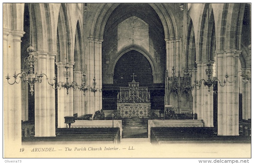 ARUNDEL. The Parish Church Interior - 2 Scans - Arundel