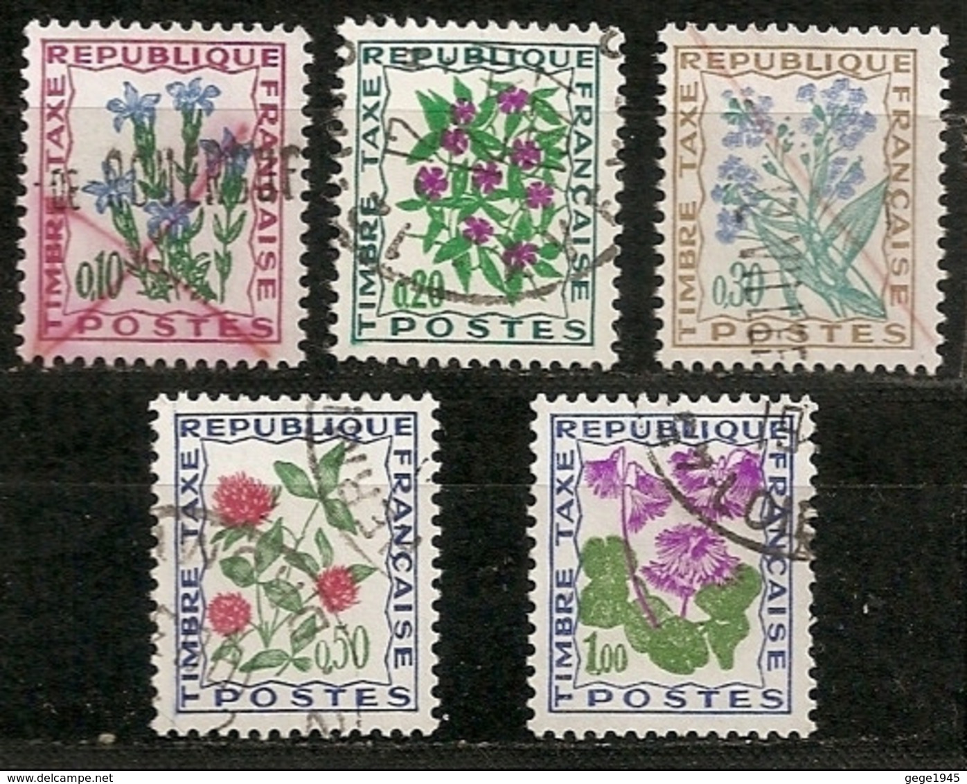 Taxes  N°   96 - 98 - 99 - 101 - 102  -  Oblitérés  -  Fleurs Des Champs - 1960-.... Gebraucht