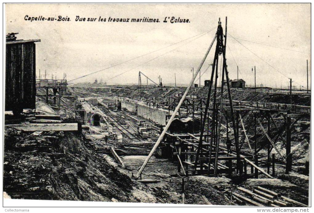 BRABANT  2 CP  Kapelle Op Den Bosch Maritieme Werken Sas In Opbouw     1909  Luna Park - Kapelle-op-den-Bos