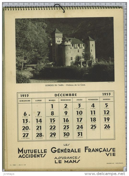 Mutuelle Générale Française Accidents Et Vie, 1953, 12 Photos/12 Mois - Grossformat : 1941-60