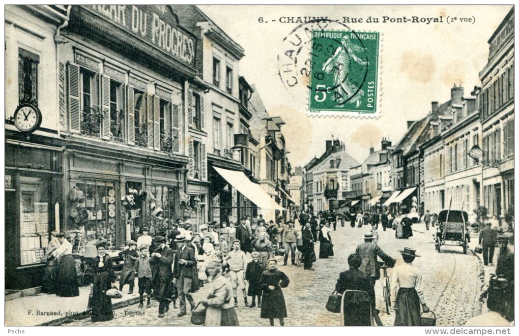 N°38813 -cpa Chauny -rue Du Pont Royal- - Grugies