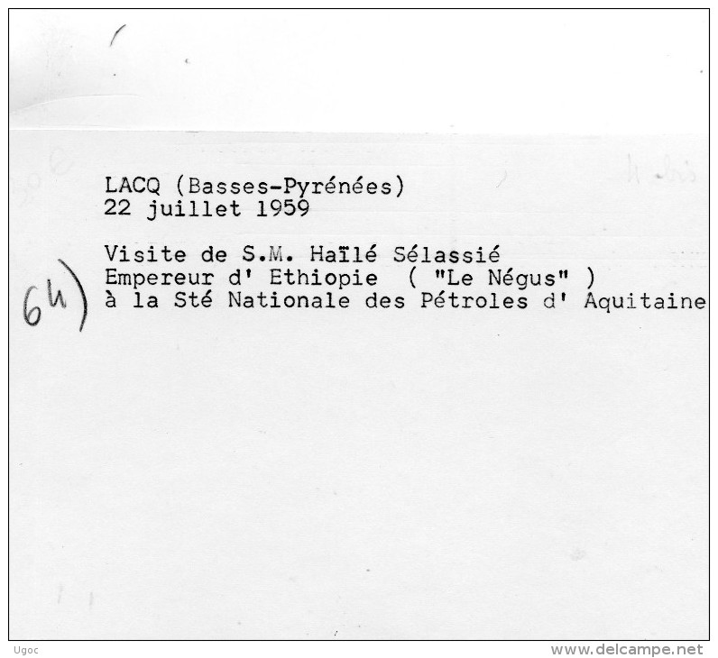 PHOTO - 64 - LACQ - 22 Juillet 1959 - Visite De S.M. Haïlé Sélassié, Empereur D'Ethiopie - 403 - Lacq