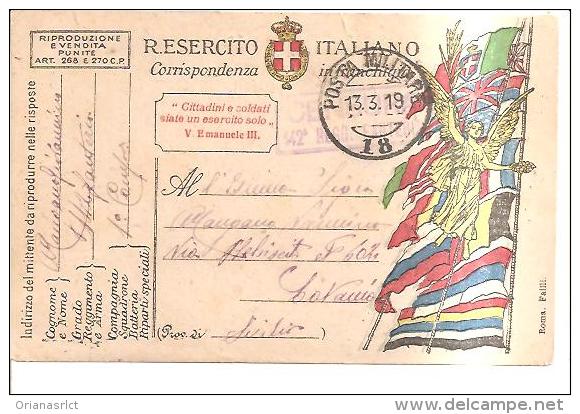 69167)cartolina Postale In Franghigia R.esercito Italiano      13-3-19 - Franchigia