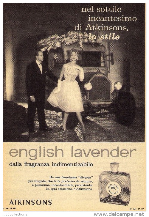 # ATKINSONS ENGLISH LAVENDER 1950s Italy Advert Pubblicità Publicitè Reklame Parfum Perfume Profumo Cosmetics - Ohne Zuordnung